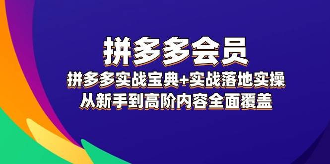拼多多 会员，拼多多实战宝典+实战落地实操，从新手到高阶内容全面覆盖-领航创业网