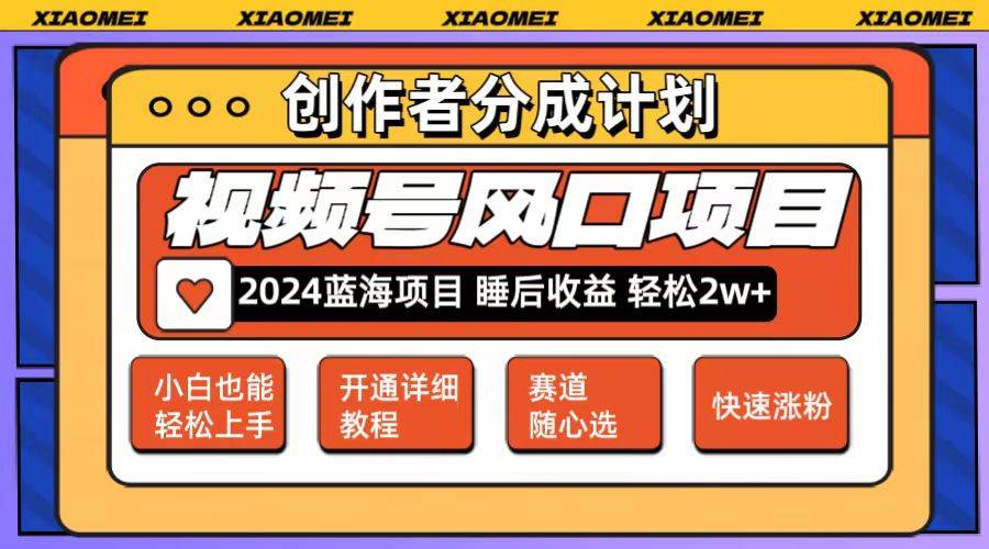 微信视频号大风口项目 轻松月入2w+ 多赛道选择，可矩阵，玩法简单轻松上手-领航创业网