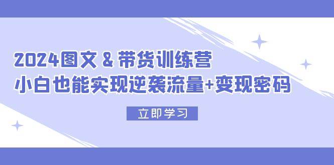 2024 图文+带货训练营，小白也能实现逆袭流量+变现密码-领航创业网