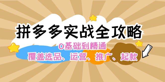拼多多实战全攻略：0基础到精通，覆盖选品、运营、推广、起款-领航创业网