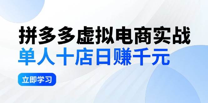拼夕夕虚拟电商实战：单人10店日赚千元，深耕老项目，稳定盈利不求风口-领航创业网